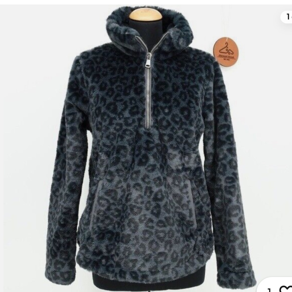 Abercrombie and Fitch leopard print quarter zip